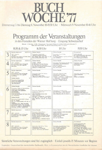 Programm der Buchwoche 1977